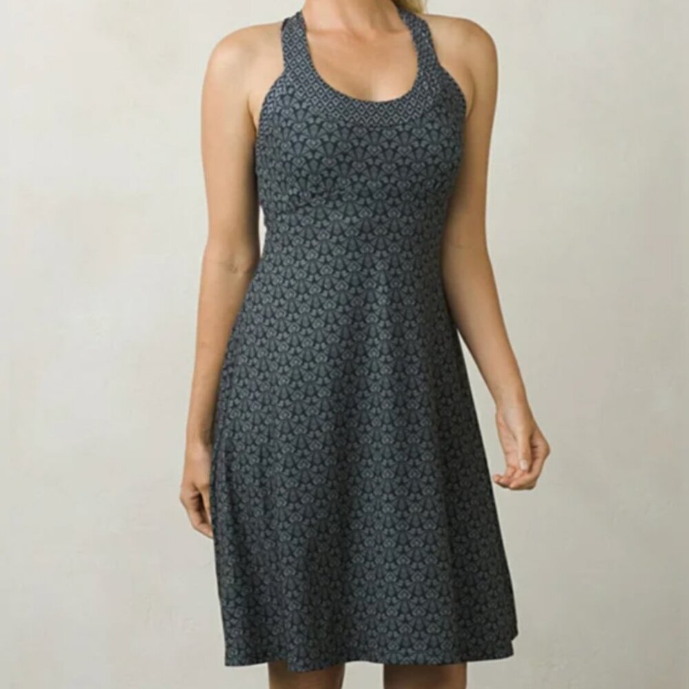 NWT! prAna Cali Dress in Charcoal Botanica